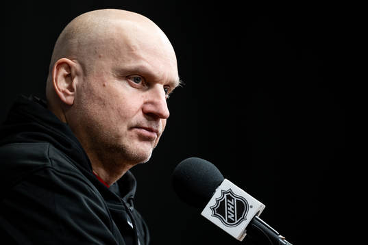Head coach Derek Lalonde of Detroit Red Wings