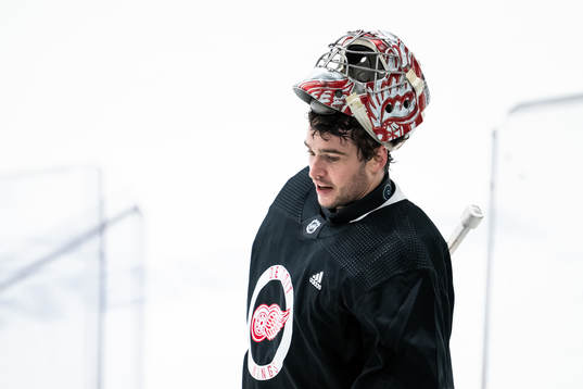 goalkeeper Alex Lyon of Detroit Red Wings