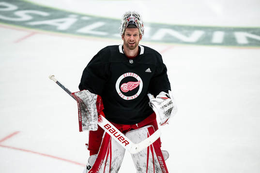 goalkeeper Alex Lyon of Detroit Red Wings