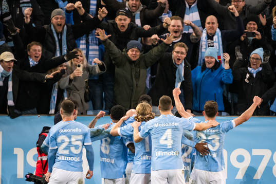 Malmö FFs spelare jublar
