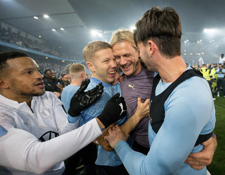 Malmö FFs Martin Olsson, Anton Tinnerholm och målvakt