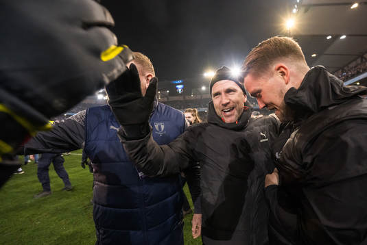Malmö FFs tränare Henrik Rydström jublar