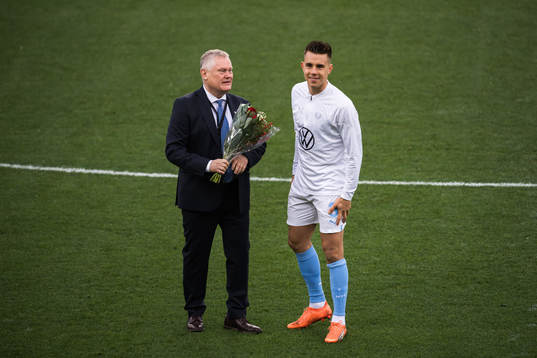 Malmö FFs ordförande Anders Pålsson med Malmö FFs Jonas
