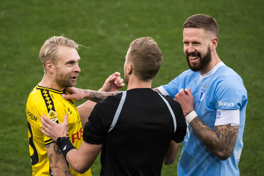 Elfsborgs Johan Larsson och Malmö FFs Pontus Jansson