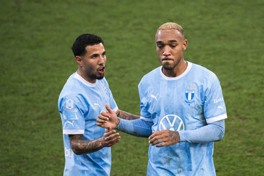Malmö FFs Sergio Pena och Derek Cornelius