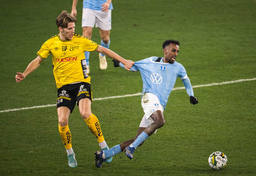 Elfsborgs Noah Söderberg och Malmö FFs Taha Ali
