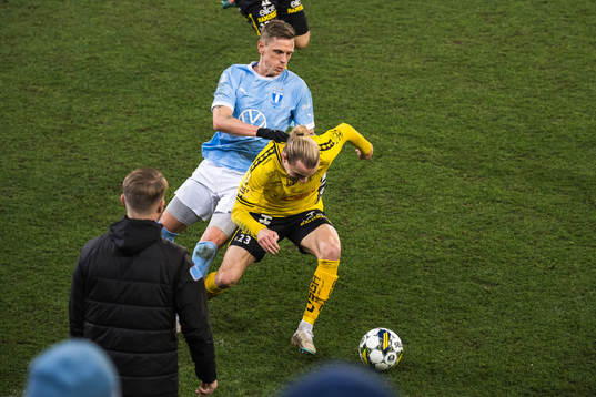 Malmö FFs Søren Rieks och Elfsborgs Niklas Hult