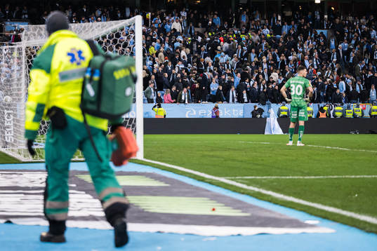 Ett spelavbrott på grund av en incident bland publiken