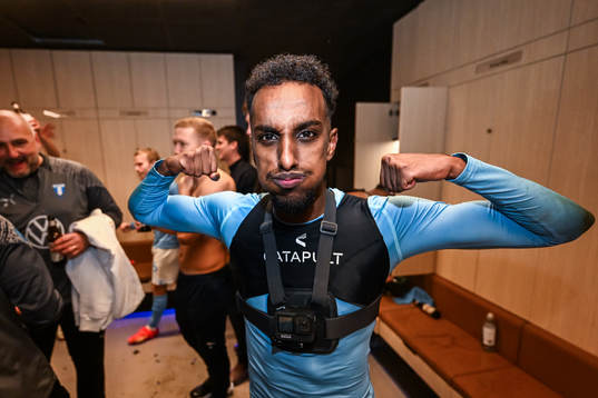 Malmö FFs Taha Ali jublar över SM-guldet