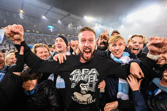 Malmö FFs Pontus Jansson jublar över SM-guldet