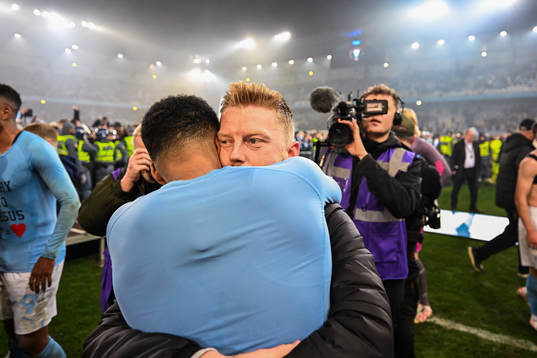 Malmö FFs Anders Christiansen jublar över SM-guldet