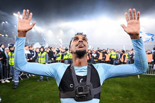 Malmö FFs Taha Ali jublar över SM-guldet