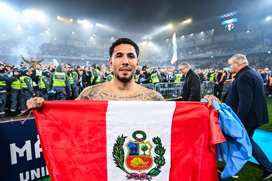 Malmö FFs Sergio Pena jublar över SM-guldet