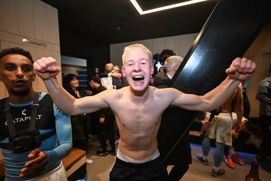 Malmö FFs Otto Rosengren jublar över SM-guldet