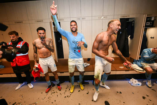 Malmö FFs Sergio Pena, Isaac Kiese Thelin och Derek