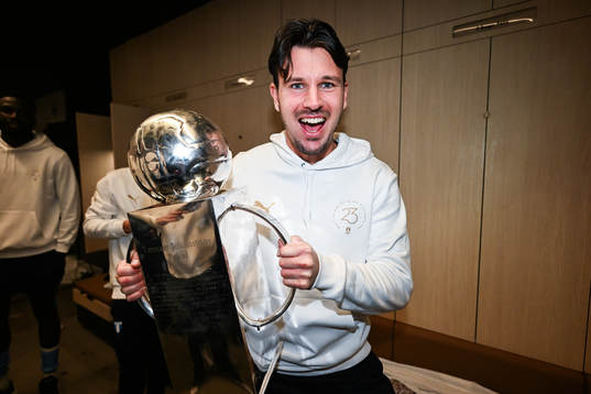 Malmö FFs Stefano Vecchia jublar över SM-guldet med