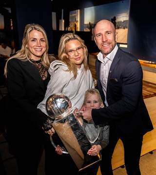 Malmö FFs tränare Henrik Rydström med familj
