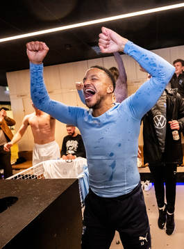 Malmö FFs Martin Olsson jublar över SM-guldet i