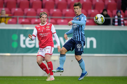 Kalmars Johan Karlsson och Djurgårdens Samuel Dahl