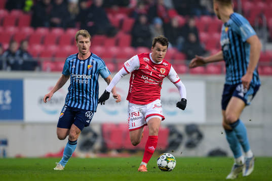 Djurgårdens Rasmus Schuller och Kalmars Simon Skrabb
