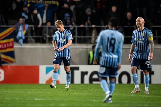 Djurgårdens Rasmus Schuller och Magnus Eriksson deppar