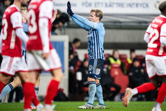 Djurgårdens Hampus Finndell jublar