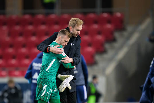 Kalmars målvakt Ricardo Friedrich och tränare Henrik