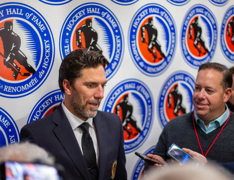 Henrik Lundqvist speaks with the media following the Hockey