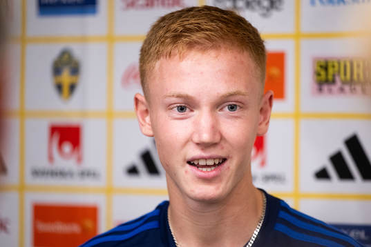 Hugo Larsson of the Swedish national football team