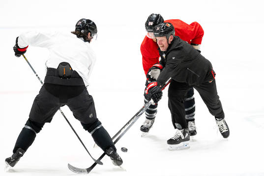 Zack MacEwen, Claude Giroux and Daniel Alfredsson