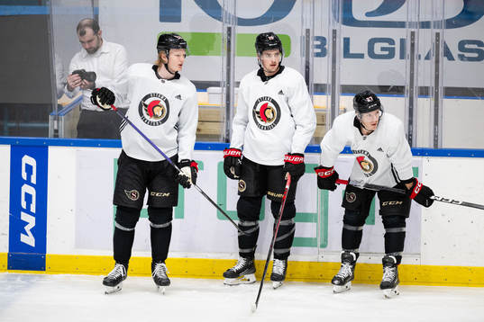 Roby Järventie, Drake Batherson and Parker Kelly
