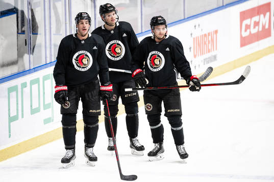 Travis Hamonic, Jacob Larsson and Erik Brännström