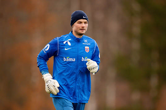 Goalkeeper Viljar Myhra of the Norwegian national football