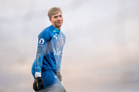 Goalkeeper Mathias Dyngeland of the Norwegian national