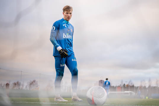 Goalkeeper Mathias Dyngeland of the Norwegian national