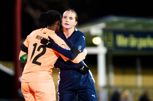 Goalkeeper Angel Mukasa and Ria Noora Minerva Öling  of FC