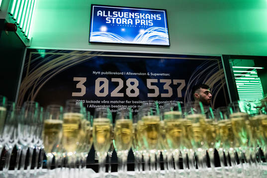 Banderoll som visar Allsvenskan och Superettans