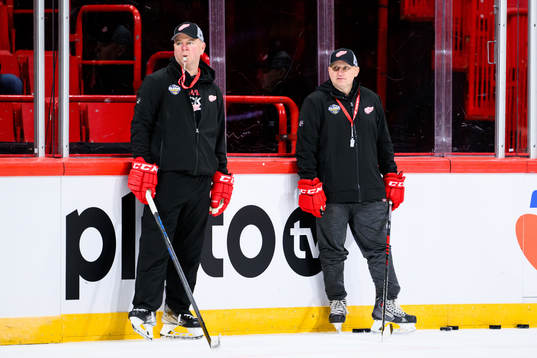 Head coach Derek Lalonde of Detroit Red Wings