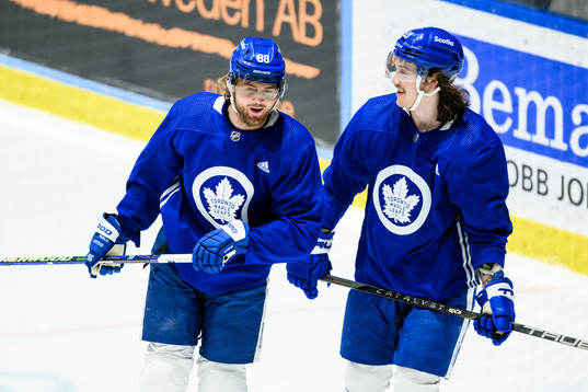 William Nylander and Tyler Bertuzzi of Toronto Maple Leafs