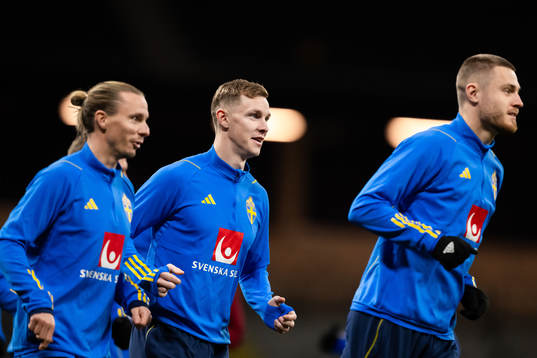 Niklas Hult and Emil Krafth of the Swedish national