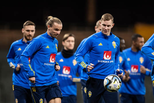 Niklas Hult and Emil Krafth of the Swedish national