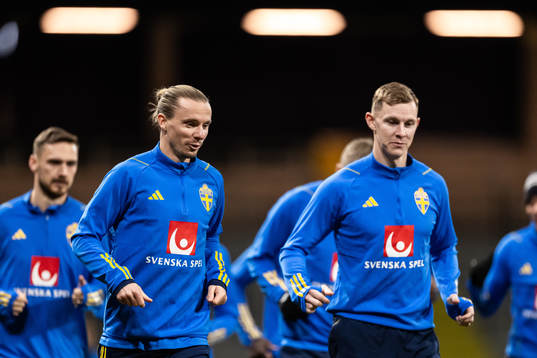 Niklas Hult and Emil Krafth of the Swedish national