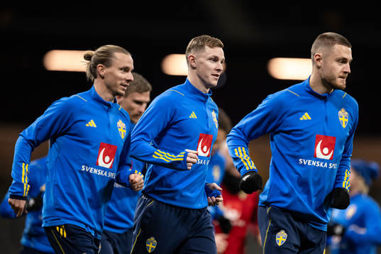 Niklas Hult and Emil Krafth of the Swedish national