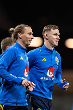 Niklas Hult and Emil Krafth of the Swedish national