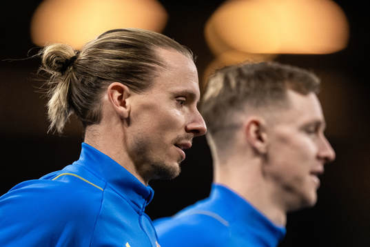 Niklas Hult and Emil Krafth of the Swedish national