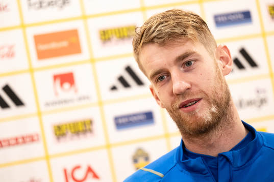 Filip Helander of the Swedish national football team in a