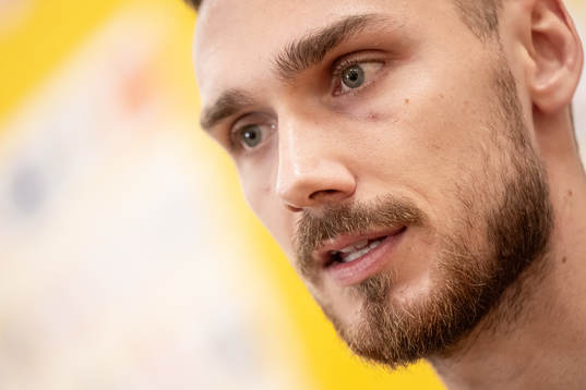 Linus Wahlqvis of the Swedish national football team in a