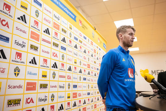 Linus Wahlqvis of the Swedish national football team in a