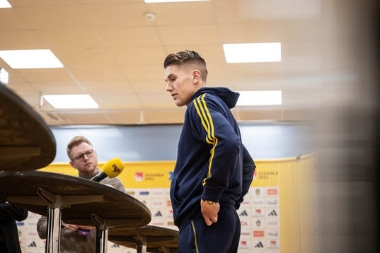 Viktor Gyökeres of the Swedish national football team in a