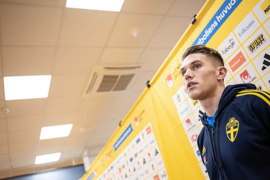 Viktor Gyökeres of the Swedish national football team in a